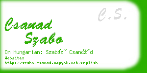 csanad szabo business card